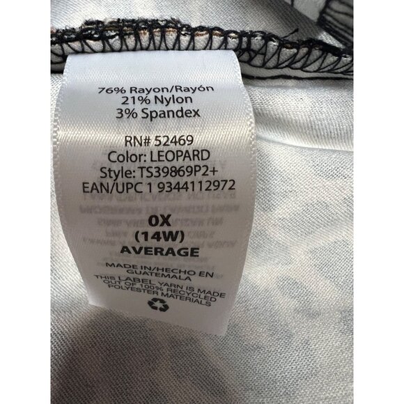 Terra & Sky Womens Leopard Print Pants 0X (14W) Rayon/Nylon/Spandex Pockets - Picture 4 of 4